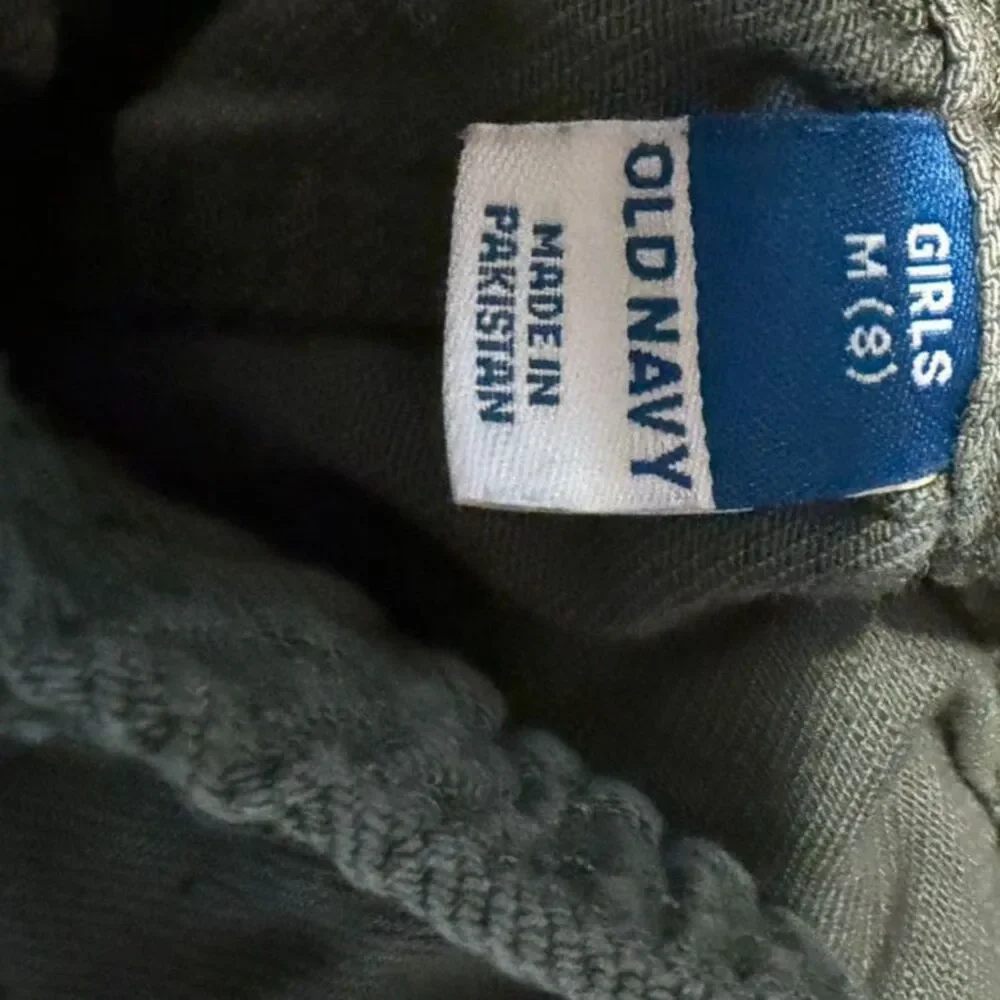 #077 - Medium Green Girl's Denim Shorts - Old Navy